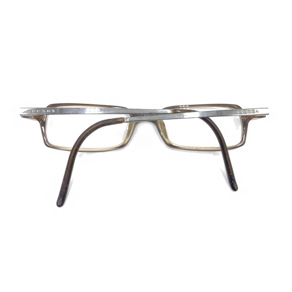 Prada VPR13E 8AR-1O1 Brown Rectangle Eyeglasses Frames 47-17 140 Italy Men Women - Picture 11 of 12